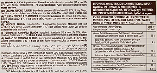 El Almendro, Turrón Blando de Almendra en Porciones, Turrón sin Gluten, Turrón Tradicional con Miel y Almendras Seleccionadas, 14 Porciones, Receta Tradicional Desde 1880, 420 Gramos