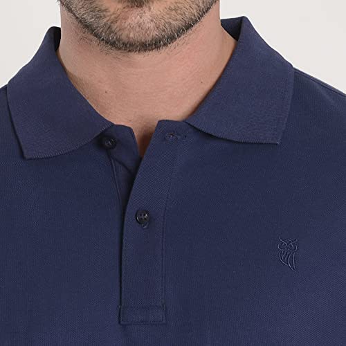 El Búho Nocturno - Polo Manga Corta Tapeta Pique Liso Marino Talla 4 (L) 100% algodón