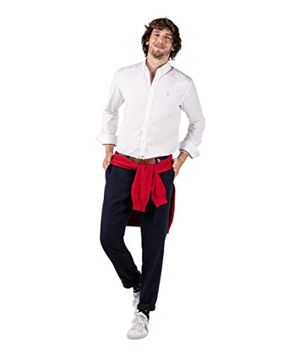 El Ganso 1050ATEMP200002 Camisa Pin Point Classic Flag Blanca, XXL para Hombre