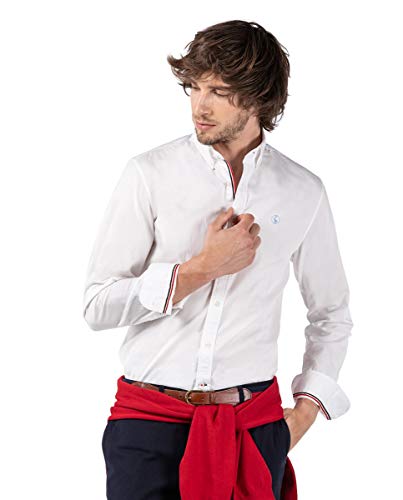 El Ganso 1050ATEMP200002 Camisa Pin Point Classic Flag Blanca, XXL para Hombre