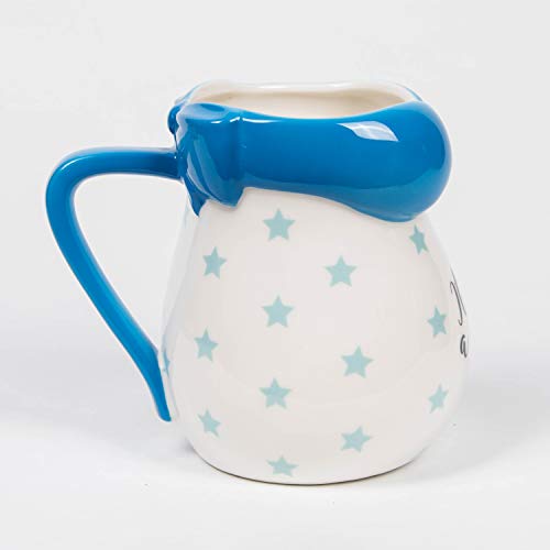 el & groove Pregnancy Baby Belly Cup It's a Boy, Panza de Embarazo en Porcelana 3D en Azul y Blanco, Regalo para Mujeres Embarazadas, bebé niño varón Parto