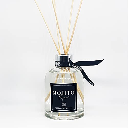 EL JABON ARTESANO - Difusor de Perfume, Mojito, 3 a 4 Meses de difusión, Difusor de Aroma, Aromaterapia, Difusor con Varillas Perfumadas, Perfume de Grasse, Fragancia para el Hogar