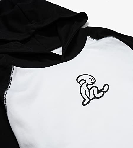 El Niño Tarifa Sweetwear. Camiseta de Manga Larga para niños con Capucha en Color Blanca y Negra. con Logo El Niño Estampado en el Pecho (16)
