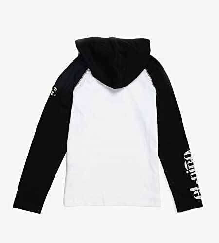 El Niño Tarifa Sweetwear. Camiseta de Manga Larga para niños con Capucha en Color Blanca y Negra. con Logo El Niño Estampado en el Pecho (16)