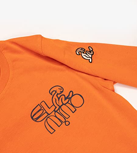 El Niño Tarifa Sweetwear. Camiseta de Manga Larga para niños de Cuello Redondo en Color Naranja. Estampado en el Pecho y en Las Espaldas (8)