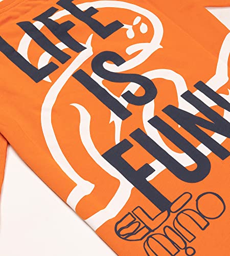 El Niño Tarifa Sweetwear. Camiseta de Manga Larga para niños de Cuello Redondo en Color Naranja. Estampado en el Pecho y en Las Espaldas (8)