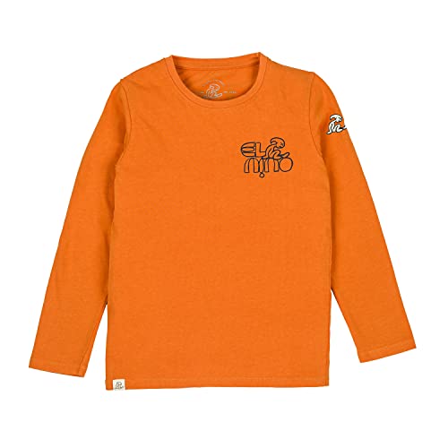 El Niño Tarifa Sweetwear. Camiseta de Manga Larga para niños de Cuello Redondo en Color Naranja. Estampado en el Pecho y en Las Espaldas (8)