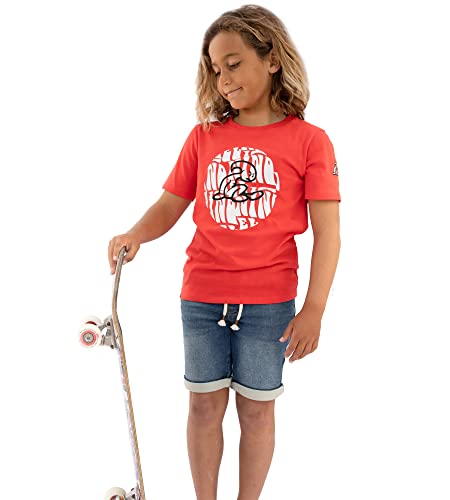 El Niño Tarifa Sweetwear. Camiseta de niños de Cuello Redondo en Color Rojo. Estampado Frontal (12)