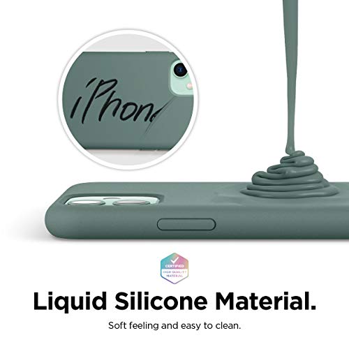 elago Silicona Líquida Funda Compatible con iPhone 11 (6.1"), Silicona Premium, Protección Funda Protectora 3 Tapas Estructura (Verde Noche)