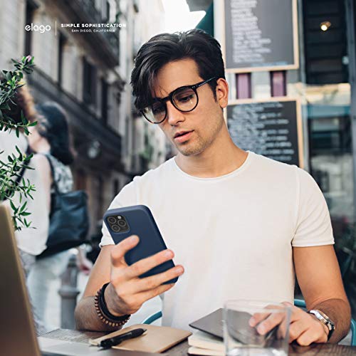 elago Silicona Líquida Funda Compatible con iPhone 12 Pro MAX Case (6.7"), Silicona Premium, Protección Funda Protectora 3 Tapas Estructura (Azul Oscuro)