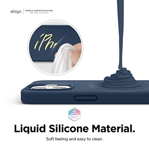 elago Silicona Líquida Funda Compatible con iPhone 12 Pro MAX Case (6.7"), Silicona Premium, Protección Funda Protectora 3 Tapas Estructura (Azul Oscuro)