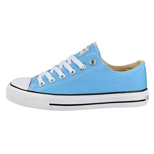 Elara Zapatilla de Deporte Unisex Low Top Textil Chunkyrayan Azul Claro 01-A-37-Li-BL