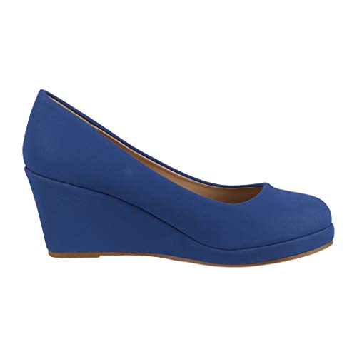 Elara Zapato de Tacón Alto Mujer Cuña Plataforma Chunkyrayan MEL0380 Navy-38