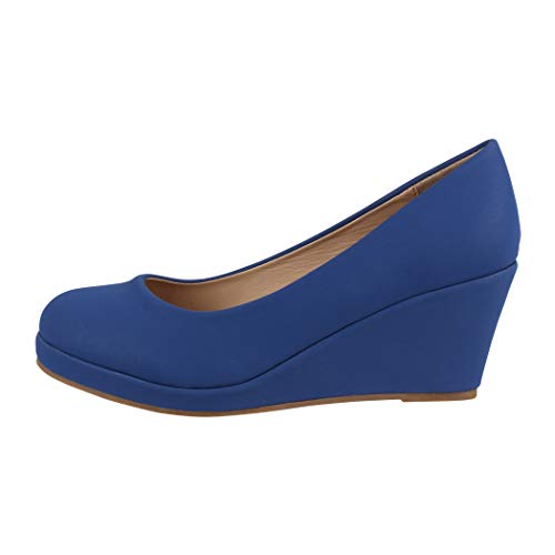Elara Zapato de Tacón Alto Mujer Cuña Plataforma Chunkyrayan MEL0380 Navy-38