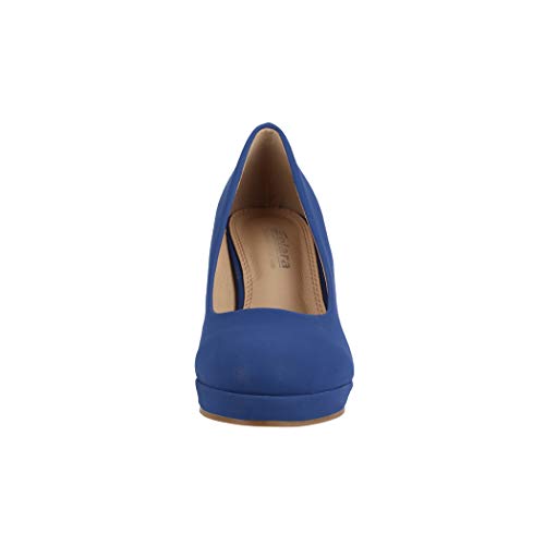 Elara Zapato de Tacón Alto Mujer Cuña Plataforma Chunkyrayan MEL0380 Navy-38