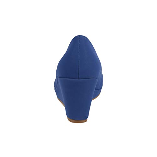 Elara Zapato de Tacón Alto Mujer Cuña Plataforma Chunkyrayan MEL0380 Navy-38