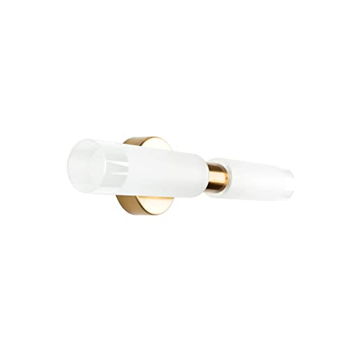 Elegante lámpara para espejo de baño en latón de metal y cristal, moderna, 2 x G9 lámpara de pared