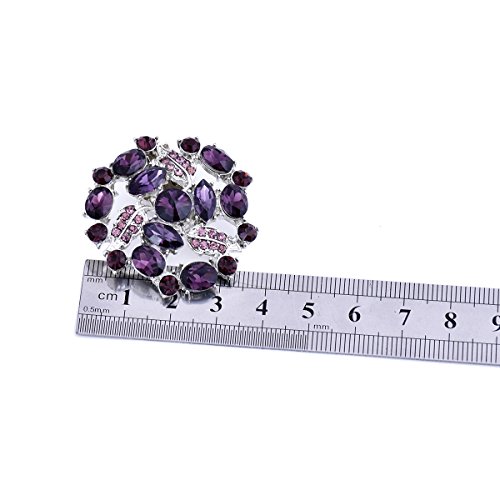 Elegantpark AM Mujer's Cristales Embragues Vestido Sombrero Zapato Clips Violeta 2 Pcs