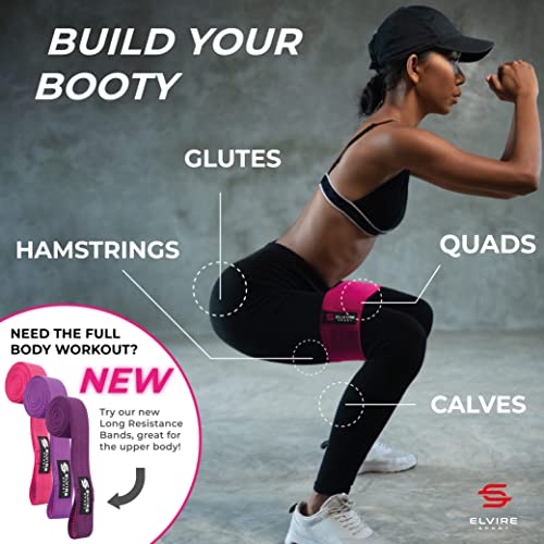 ELVIRE SPORT Bandas Elasticas Musculacion Mujer y Hombre (Set de 3) | Cintas Elasticas Fitness de Tela | Ligas para Ejercicios Gomas Yoga, Pilates, Crossfit, Sentadillas, Fisioterapia