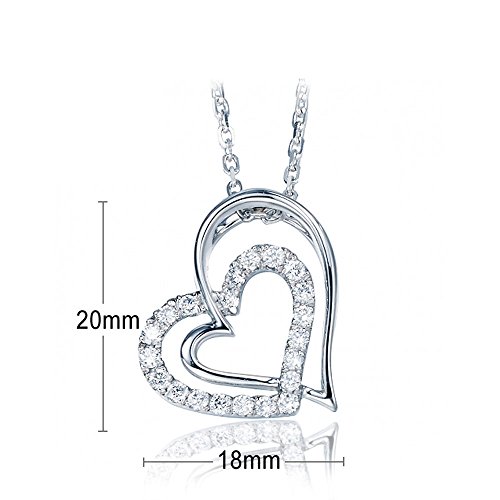EMPATHY JEWELS Colgante Mujer Corazon Plata De Ley 925, Regalo romántico para Ella – Regalos Originales para Mujer Joven con Rosa Roja eterna para dia de la madre.