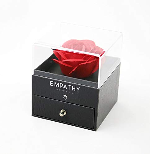 EMPATHY JEWELS Colgante Mujer Corazon Plata De Ley 925, Regalo romántico para Ella – Regalos Originales para Mujer Joven con Rosa Roja eterna para dia de la madre.