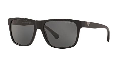 Emporio Armani 0EA4035 Gafas, Matte Black/Grey, 58/17/140 para Hombre