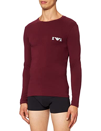 Emporio Armani Bold Monogram Camiseta, Hombre, Rojo (Garnet Red), XL