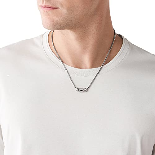 Emporio Armani Collar para hombre de acero inoxidable plateado, EGS2777040