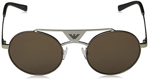 Emporio Armani Gafas de Sol EA 2120 Matte Silver Brown/Brown 51/22/145 hombre
