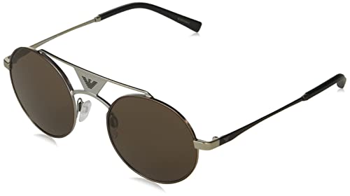 Emporio Armani Gafas de Sol EA 2120 Matte Silver Brown/Brown 51/22/145 hombre