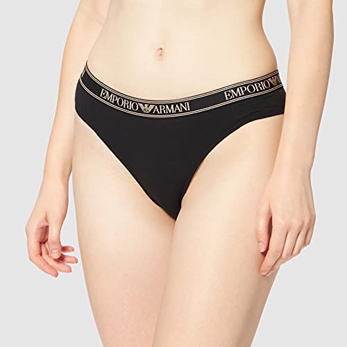 Emporio Armani Iconic Logoband Calzoncillos, Mujer, Negro, L, Ropa Interior (2 unidades)