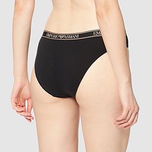 Emporio Armani Iconic Logoband Calzoncillos, Mujer, Negro, L, Ropa Interior (2 unidades)