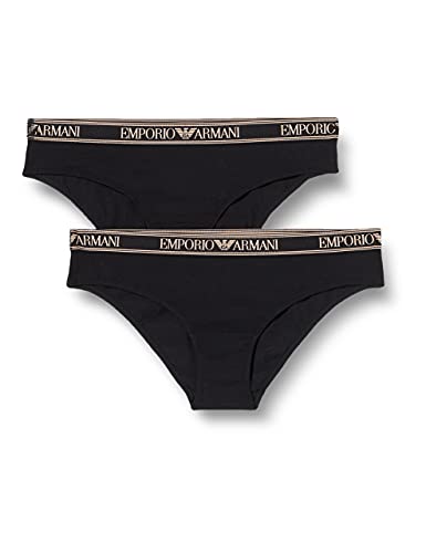 Emporio Armani Iconic Logoband Calzoncillos, Mujer, Negro, L, Ropa Interior (2 unidades)