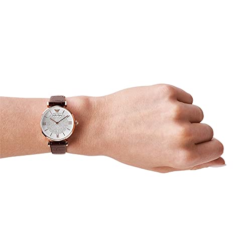 Emporio Armani Reloj Analógico para Mujer de Cuarzo AR11269 Marrón
