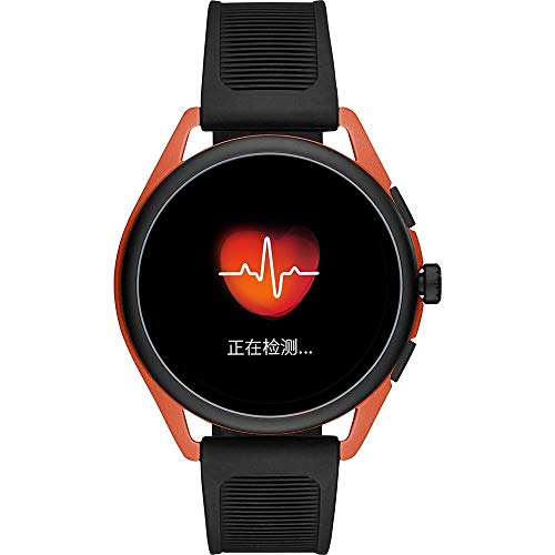 Emporio Armani - Reloj inteligente para hombre Connected Gen 5 Caja de aluminio rojo mate y correa de caucho negra ART5025