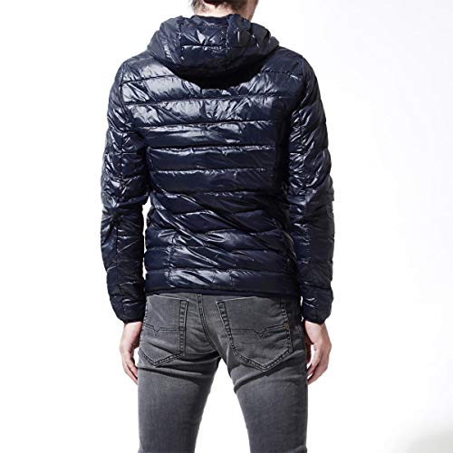 Emporio Armani Train Core Down Hooded Jacket Chamarra de plumas, Noche Azul, XXL para Hombre