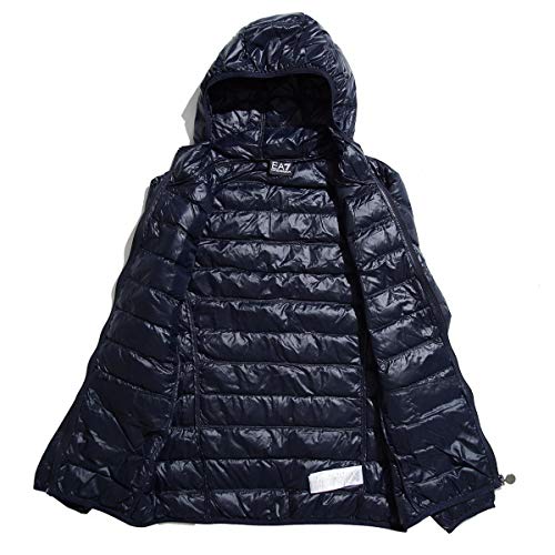 Emporio Armani Train Core Down Hooded Jacket Chamarra de plumas, Noche Azul, XXL para Hombre