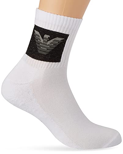 Emporio Armani Underwear Sporty 2 Paquetes de Calcetines en el Zapato, Hombre, Blanco, TU, Tobillo Logo