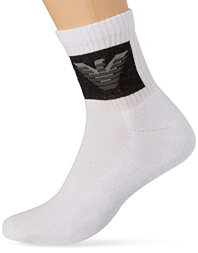 Emporio Armani Underwear Sporty 2 Paquetes de Calcetines en el Zapato, Hombre, Blanco, TU, Tobillo Logo