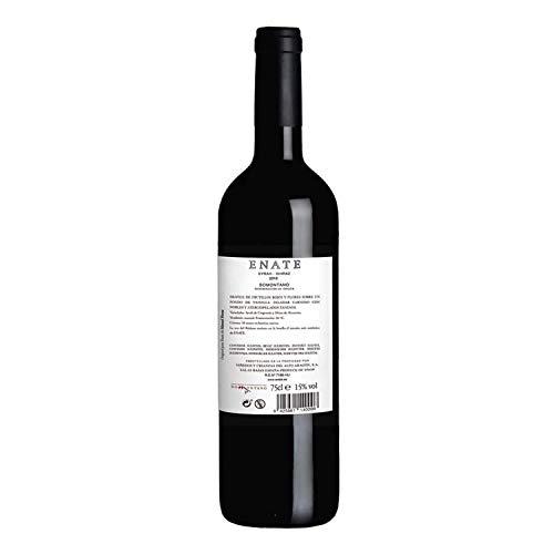 ENATE Syrah -Shiraz- Vino Tinto-D.O. Somontano -75cl- Vino Tinto Muy Cubierto - Paladar Voluptuoso - Taninos Nobles y Aterciopelados - Fermentado en Barrica de Roble Europeo y Americano