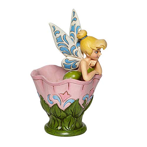 Enesco Las tradiciones de Disney Tinker Bell Sentado en una figurilla Flor