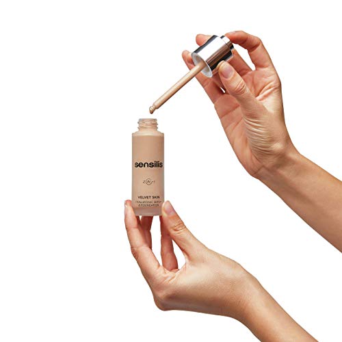 ensilis Velvet Skin - Base de maquillaje de larga duración con ácido hialurónico - Clean Beauty - Tono 03 Miel