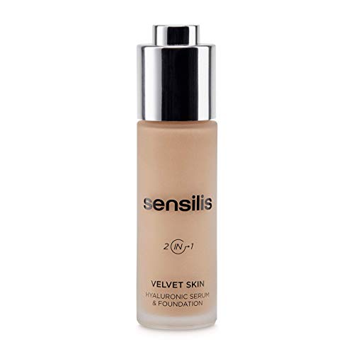 ensilis Velvet Skin - Base de maquillaje de larga duración con ácido hialurónico - Clean Beauty - Tono 03 Miel