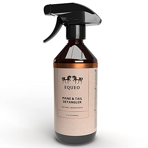 EQUEO Spray Desenredante de Crines Caballo y Cola de Caballo - Complemento Ideal para Agregar a tu Caballos Accesorios - Efecto Brillante Sin Enjuague - Alternativa Rápida al Champú de Caballo, 500 ml