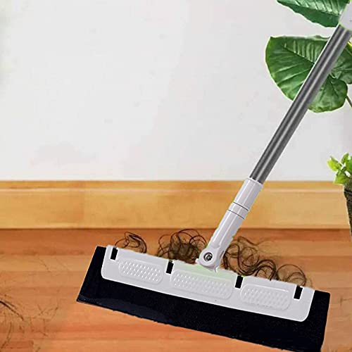 Escoba para Piso, Escoba Mágica Giratoria Telescópica, Escoba Milagrosa Seca Fácilmente El Piso y Elimina La Suciedad Escoba De Goma para Mármol, Pelo De Mascotas, Baño, Limpieza De Ventanas (2)