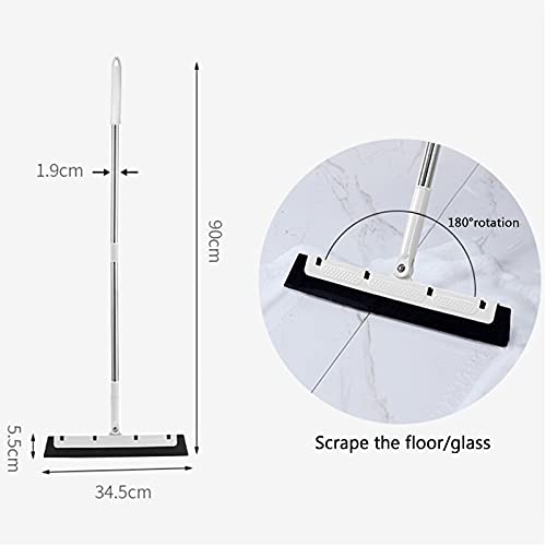 Escoba para Piso, Escoba Mágica Giratoria Telescópica, Escoba Milagrosa Seca Fácilmente El Piso y Elimina La Suciedad Escoba De Goma para Mármol, Pelo De Mascotas, Baño, Limpieza De Ventanas (2)