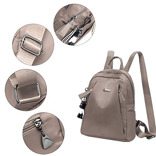 Eshow Mochila Bolso Bandolera Caqui para Mujeres y Chicas de Tela Oxford Viaje Casual Escolares Universidad Moda