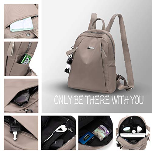 Eshow Mochila Bolso Bandolera Caqui para Mujeres y Chicas de Tela Oxford Viaje Casual Escolares Universidad Moda