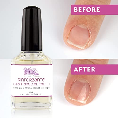 Esmalte Endurencedor Fortificante unas instantáneo de calcio profesional de 12 ml - Ideal para uñas quebradizas y débiles - Fortalece y mejora instantáneamente la estructura de las uñas quebradizas
