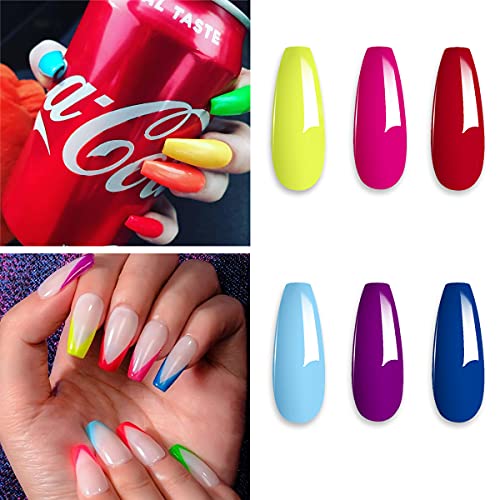 Esmalte Semipermanente Neon amarillo púrpura rojo azul Rosa roja colores esmaltes fluorescentes kit uñas pintauñas semipermanente kit uñas de gel 6*10ML